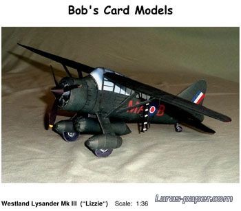 №1898 - Westland Lysander Mk III [Bob's Card Models]