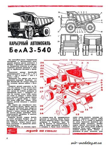 №3980 - БелАЗ-540 (ЮТ для умелых рук 03/1977)