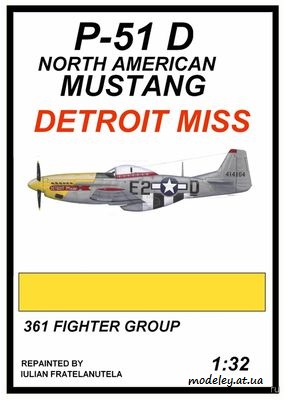 №6277 - P-51D Mustang - DETROIT MISS из бумаги