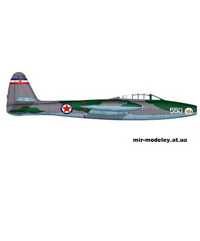 №10599 - Republic F-84 Thunderjet (Fiddlers Green) из бумаги