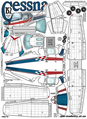 №10572 - Легкий многоцелевой самолет Cessna 172 (Fiddlers Green) из бумаги