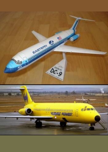 №10589 - Douglas DC-9 Eastern Airlines, Hawaiian Airlines, Airwest [Fiddlers Green] из бумаги