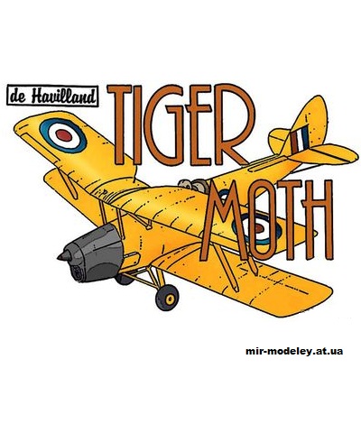 №10581 - Учебно-тренировочный самолет DeHavilland Tiger Moth (Fiddlers Green) из бумаги