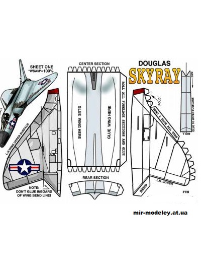 №10598 - F-4D Douglas Skyray (Fiddler's Green) из бумаги