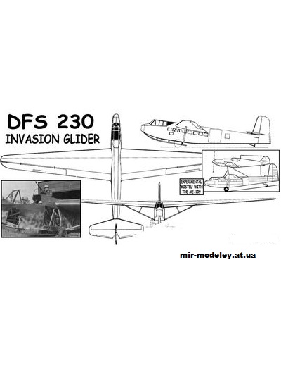 №10583 - Десантный планер DFS-230 (Fiddlers Green) из бумаги