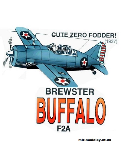 №10568 - Палубный истребитель Brewster Buffalo F2A (Fiddlers Green) из бумаги