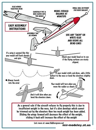 №10668 - Планер-игрушка / Sailplane (Fiddlers Green) (Fiddlers Green) из бумаги