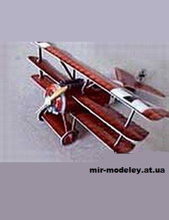 №10920 - Истребитель Fokker Dr. I, triplan (Fabrizio Prudenziati) из бумаги