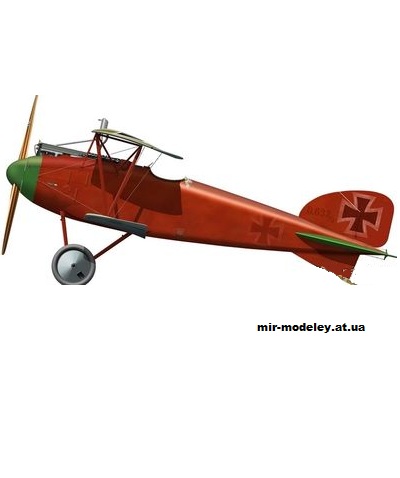 №11126 - Истребитель Albatros D.III (Перекрас Kurt Wolff WAK) из бумаги