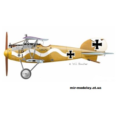 №11128 - Истребитель Albatros D.III (Перекрас Erich Lowenhardt WAK) из бумаги