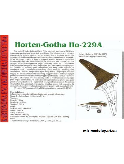 №11183 - Истребитель-бомбардировщик Horten-Gotha Ho-229A (KEL 013) из бумаги