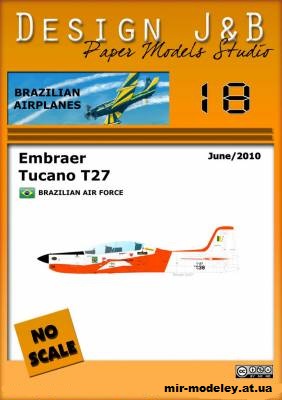 №11234 - Учебно-тренировочный самолет Embraer Tucano T27 (Design J&B) из бумаги