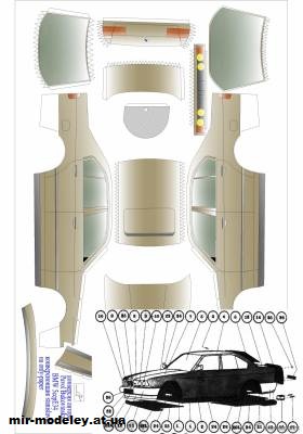 №11268 - Легковой автомобиль BMW M5 (Elektron-Zenit 8/1994) из бумаги