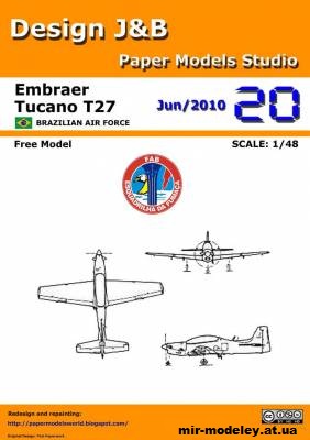 №11238 - Учебно-тренировочный самолет Embraer Tucano T-27 (Design J&B) из бумаги