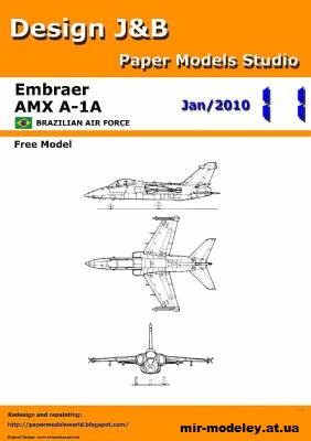 №11228 - Штурмовик Embraer AMX A-1A Brazilian Air Force (Design J&B) из бумаги