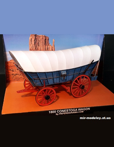 №11381 - Конестогский фургон / Conestoga wagon (Paperdiorama) из бумаги