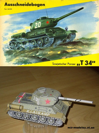 №11319 - Sowjetischer Panzer T-34 (Kranich) из бумаги