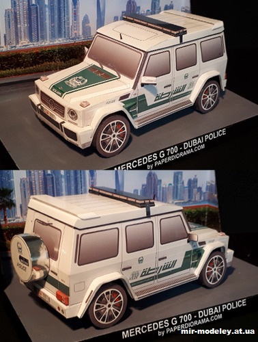 №11379 - Mercedes G700 Dubai police (Paperdiorama) из бумаги