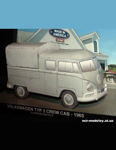 №11349 - Volkswagen Typ 2 Crew Cab (Paperdiorama) из бумаги