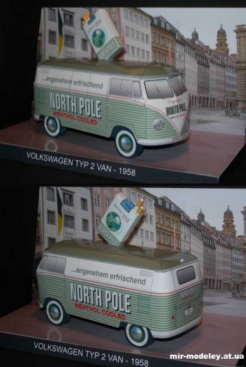 №11382 - Volkswagen Typ 2 North Pole (Paperdiorama) из бумаги