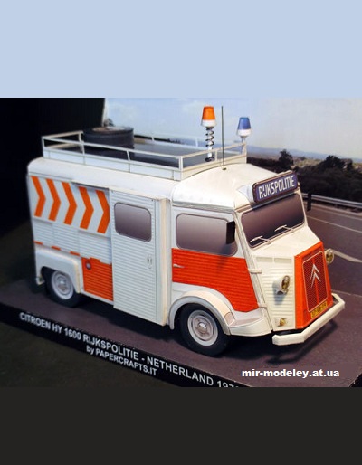 №11342 - Citroen H Rijkspolitie (Paperdiorama) из бумаги