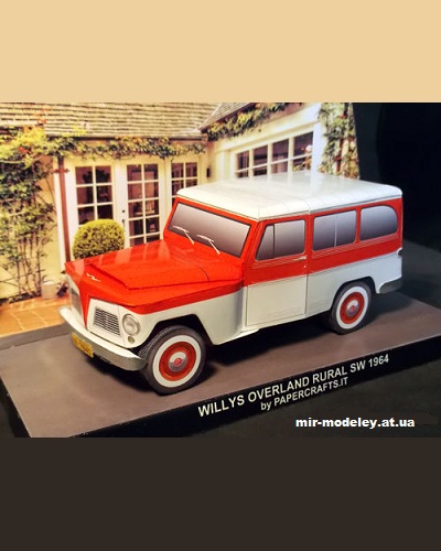 №11350 - Внедорожник Willys Overland Rural SW 1964 (Paperdiorama) из бумаги