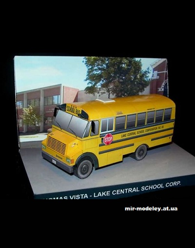 №11348 - Thomas Vista School Bus (Paperdiorama) из бумаги