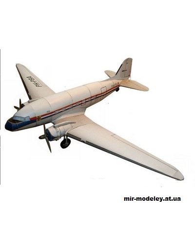 №11418 - Пассажирский самолет Douglas DC3 Dakota (Gahm) из бумаги