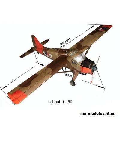 №11414 - Лёгкий многоцелевой самолет DeHavilland DHC-02 Beaver (Gahm) из бумаги