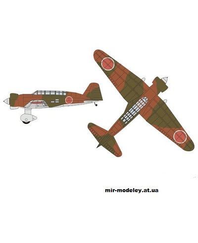 №11476 - Самолет-разведчик Mitsubishi Ki-15 (Kampfflieger) из бумаги