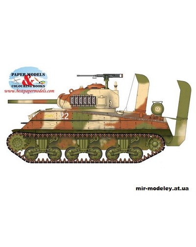 №11571 - M4A3 Pacific Sherman (BestPaperModels) из бумаги