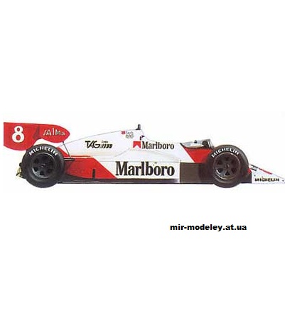 №11685 - McLaren MP4-2 - Niki Lauda Austrian GP (1984) (Spinler 74) из бумаги