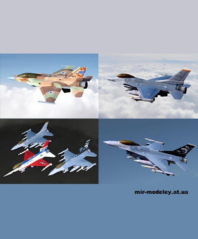 №11669 - General Dynamics F-16C/F-16I/F-16CJ/YF-16 Fighting Falcon - 5 вариантов (TSMC) из бумаги