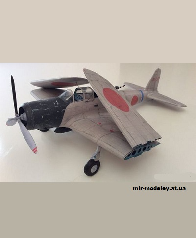 №11637 - Nakajima B5N2 Bomber Model 12 BI-323 (Inwald Card Models) из бумаги