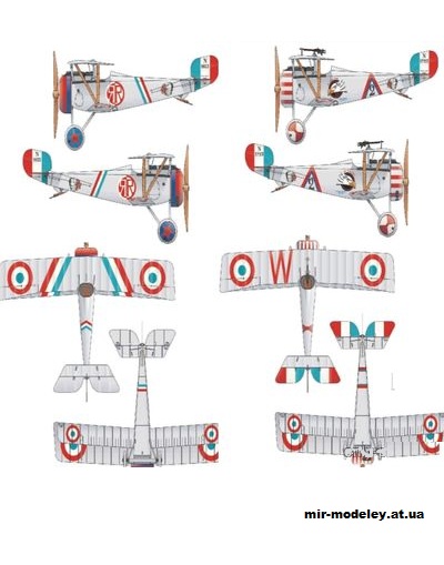 №11611 - Истребитель Nieuport 17 Эскадрилья «Лафайет» (Перекрас Digital Card Model) из бумаги