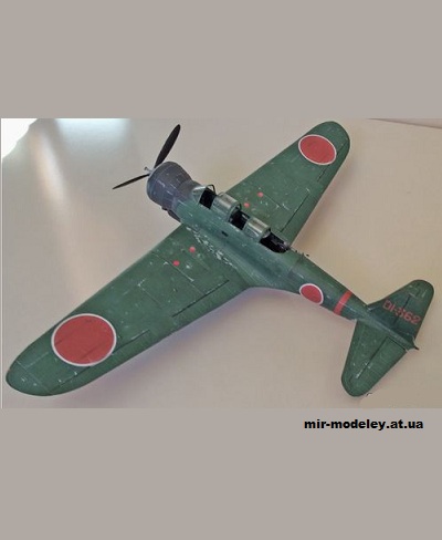 №11633 - Палубный бомбардировщик-торпедоносец Nakajima B5N1 Bomber Model 11 DI-362 (Inwald Card Models) из бумаги