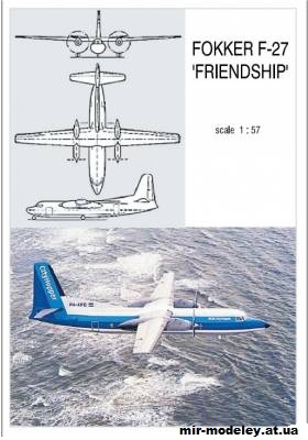 №11802 - Пассажирский самолет Fokker F-27 Friendship (Gahm) из бумаги