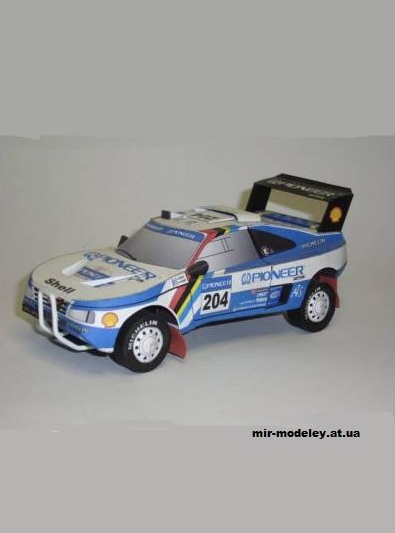 №11870 - Спортивный автомобиль Peugeot 405 t 16 Dakar 1989 [Spida Models] из бумаги