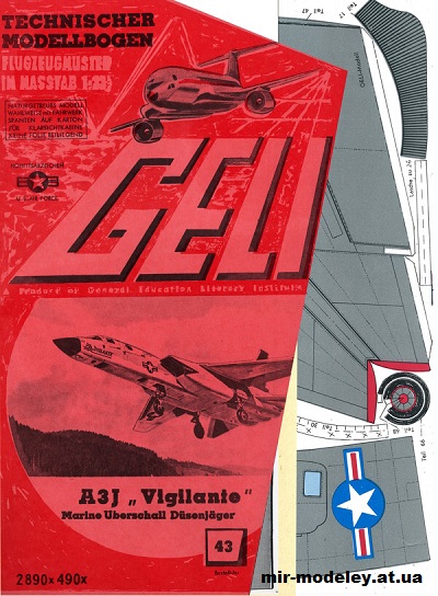 №11818 - A-3J Vigilanti (Geli 043) из бумаги