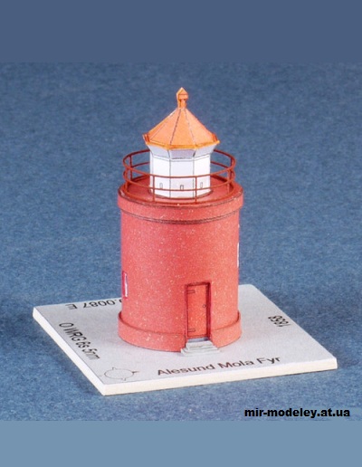 №12067 - Маяк Alesund Mola Fyr (Paper Shipwright) из бумаги