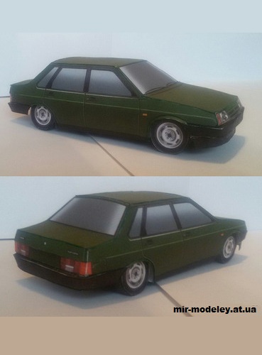 №14132 - ВАЗ-21099 (13 вариантов раскраски корпуса) из бумаги