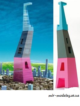 №1549 - Башня-небоскреб / Tower-Mrakodrap (ABC 7/2009) из бумаги