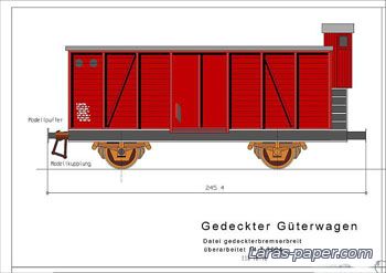№1585 - Guterwagen mit Bremserhaus [Kartonmodell Forum]