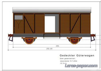 №1584 - Gedeckter Güterwagen [Kartonmodell Forum]