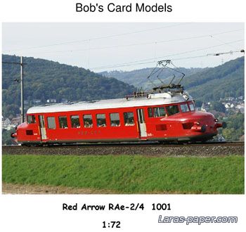 №1591 - Red Arrow RAe 2/4 1001 [Bob's Card Models]