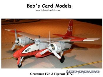 №1887 - Grumman F7F-3 Tigercat [Bob's Card Models]