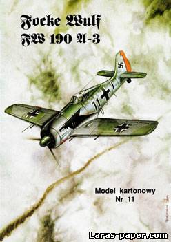 №2232 - Niemiecki samolot myśliwski Focke Wulf FW-190A-3 [Model Card 11]