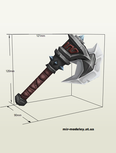 №2654 - Cool Axe from Torchlight [Bongo Papercraft] из бумаги