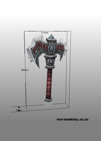 №2653 - Double Axe from Torchlight [Bongo Papercraft] из бумаги