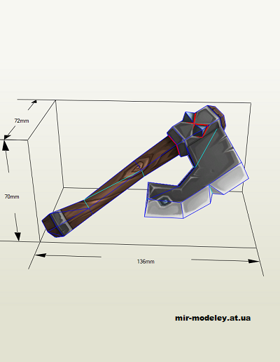 №2658 - Simple Axe from Torchlight [Bongo Papercraft] из бумаги